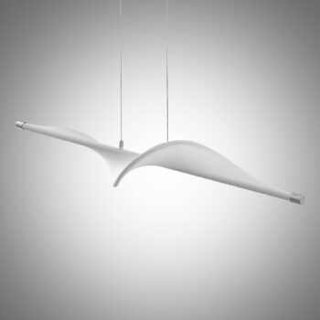 Závesné svietidlo Lucande LED Edano, 122 cm, biele, textilné, stmievateľné