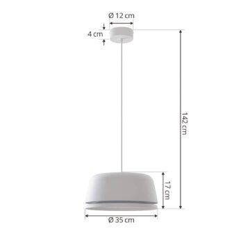 Závesné svietidlo Lucande LED Faelinor, biele, hliník, Ø 35 cm