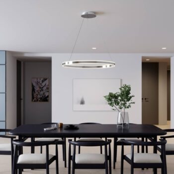 Závesné svietidlo Lucande LED Lyani, 80 cm, chróm, stmievateľné