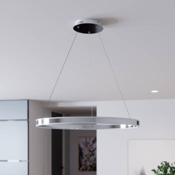 Závesné svietidlo Lucande LED Lyani, 80 cm, chróm, stmievateľné