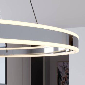 Závesné svietidlo Lucande LED Lyani, 80 cm, chróm, stmievateľné