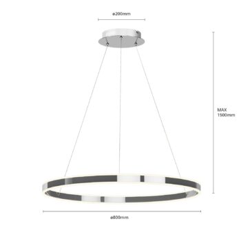 Závesné svietidlo Lucande LED Lyani, 80 cm, chróm, stmievateľné