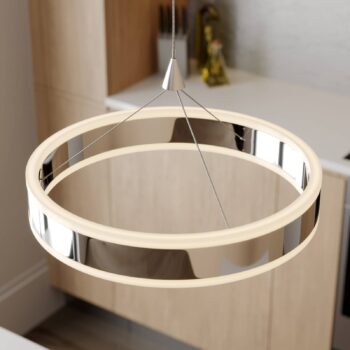 Závesné svietidlo Lucande LED Lyani, 85 cm, 2 svetlá, chróm, stmievateľné