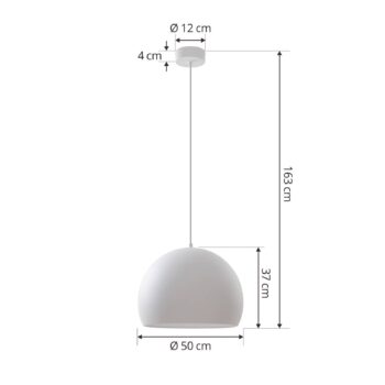 Závesné svietidlo Lucande LED Lythara, biele, Ø 50 cm, hliník