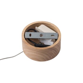 Závesné svietidlo Lucande LED Nojus, drevo, hore/dole, Ø 6 cm