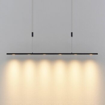 Závesné svietidlo Lucande LED Stakato, 120 cm, 6 svetiel, stmievateľné