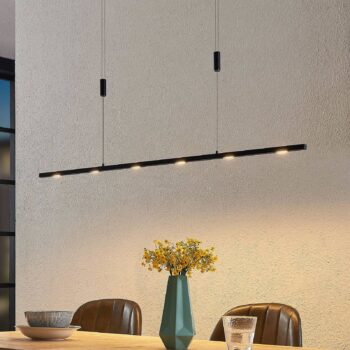 Závesné svietidlo Lucande LED Stakato, 120 cm, 6 svetiel, stmievateľné