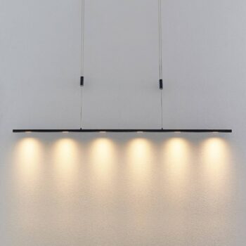 Závesné svietidlo Lucande LED Stakato, 140 cm, 6 svetiel, stmievateľné