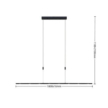Závesné svietidlo Lucande LED Stakato, 180 cm, 8 svetiel, stmievateľné