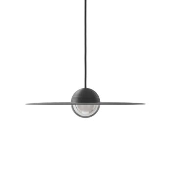 Závesné svietidlo Lucande LED Tethrion, čierne, hliník, Ø 40 cm