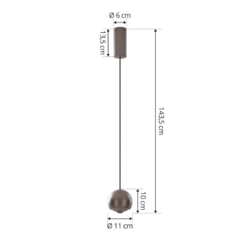 Závesné svietidlo Lucande LED Varineth, farba niklu, hliník, Ø 11 cm