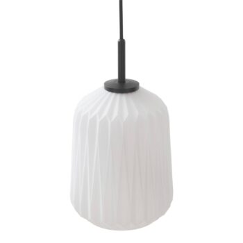 Závesné svietidlo Lucande Lirien, čierna farba, sklo, Ø 20 cm