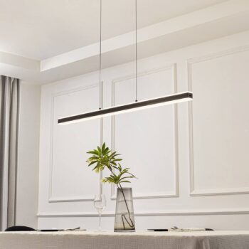Závesné svietidlo Lucande Pendolo LED, čierna farba, hliník, 120 cm
