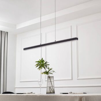 Závesné svietidlo Lucande Pendolo LED, čierna farba, hliník, 120 cm