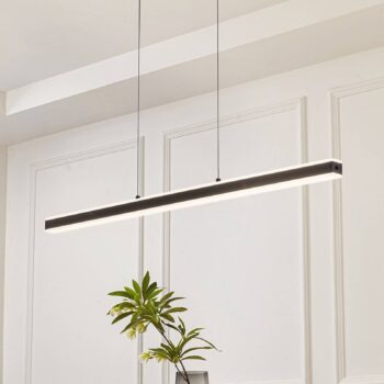 Závesné svietidlo Lucande Pendolo LED, čierna farba, hliník, 120 cm