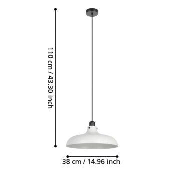 Závesné svietidlo Matlock, Ø 38 cm, sivá/čierna, oceľ