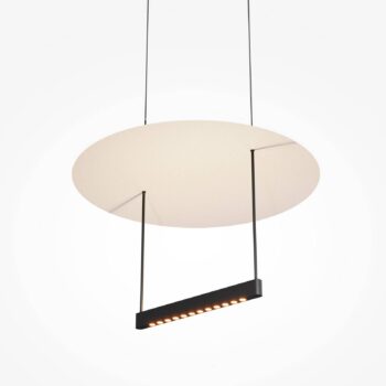 Závesné svietidlo Maytoni Ambience LED, Ø42cm, kov, čierna/biela