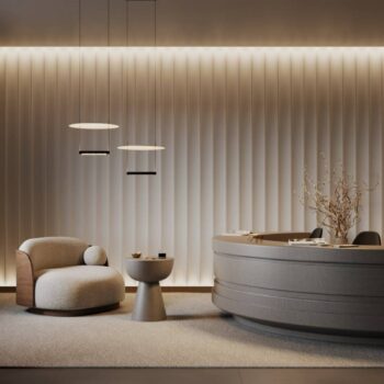 Závesné svietidlo Maytoni Ambience LED, Ø42cm, kov, čierna/biela