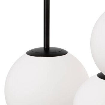 Závesné svietidlo Maytoni Basic form, čierna farba, Ø 40 cm, 3-lamelové sklo