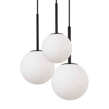 Závesné svietidlo Maytoni Basic form, čierna farba, Ø 40 cm, 3-lamelové sklo