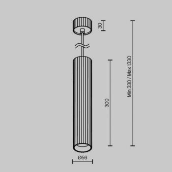 Závesné svietidlo Maytoni Calipso, biele, Ø 5,6 cm, hliník, GU10