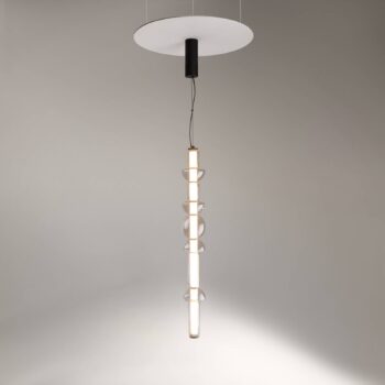 Závesné svietidlo Maytoni Cosmo LED, čierna farba, dĺžka 98 cm, sklo