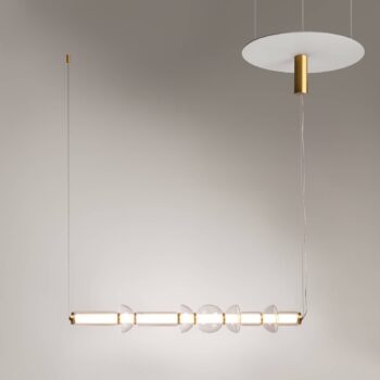 Závesné svietidlo Maytoni Cosmo LED, mosadz, dĺžka 98 cm, sklo