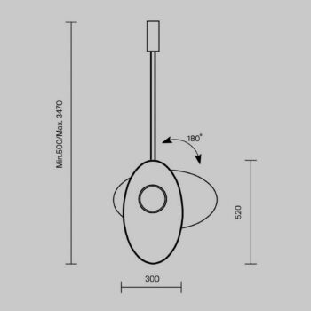 Závesné svietidlo Maytoni Evolution LED, biele/biele, otočné