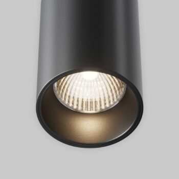 Závesné svietidlo Maytoni LED Efir, čierne, Ø 9,5 cm, 25 W, 38°