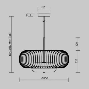 Závesné svietidlo Maytoni LED Levitation, Ø 50 cm, mosadzná farba