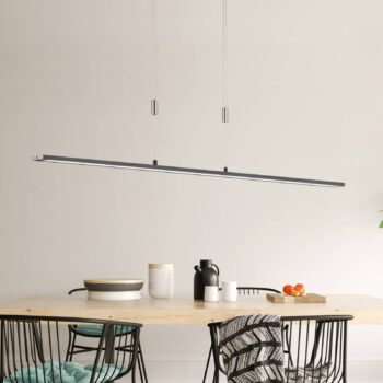 Závesné svietidlo Metz TW LED, CCT, dĺžka 160 cm, čierna
