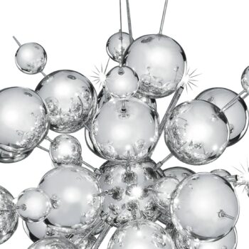 Závesné svietidlo Molecule, chrómová farba, kov, 12 svetiel, G4