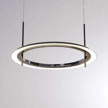 Závesné svietidlo Molto Luce LED Vuto PD, lesklá čierna, Ø 60 cm