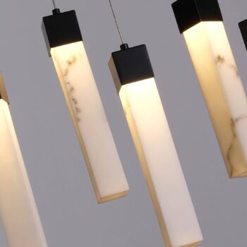 Závesné svietidlo Moonbeam LED, 10 svetiel, čierna, biela, kov