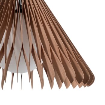 Závesné svietidlo Nature Sun sklo XL, kužeľové, špicaté, Ø 48 cm, drevo