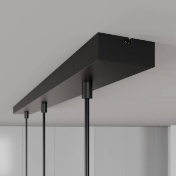 Závesné svietidlo Nest 3-plameňové lineárne čierne/zlaté