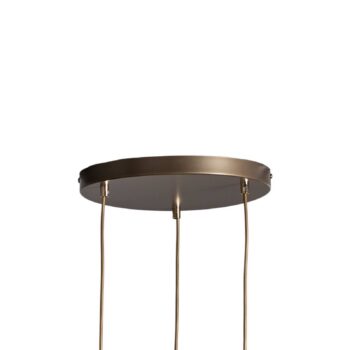 Závesné svietidlo Noak 3-light, okrúhle, titánovo-zlaté/zlaté, oceľ