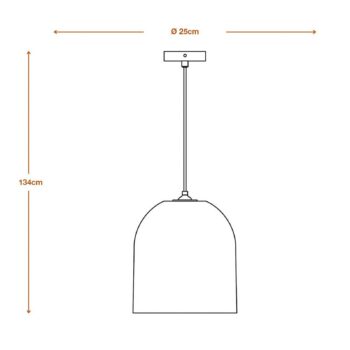 Závesné svietidlo OSRAM BALL BELL, hnedé, Ø 26 cm, vlnitá lepenka, E27