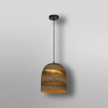 Závesné svietidlo OSRAM BALL BELL, hnedé, Ø 26 cm, vlnitá lepenka, E27