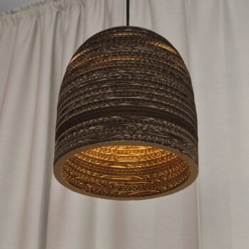 Závesné svietidlo OSRAM BALL BELL, hnedé, Ø 26 cm, vlnitá lepenka, E27