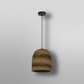 Závesné svietidlo OSRAM BALL BELL, hnedé, Ø 26 cm, vlnitá lepenka, E27