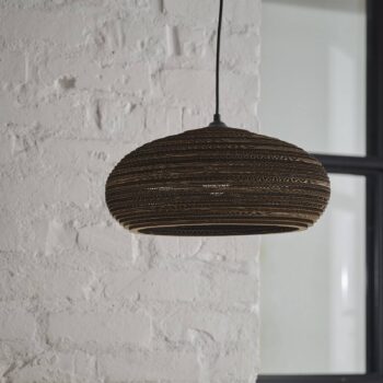 Závesné svietidlo OSRAM DROP, hnedé, Ø 40 cm, vlnitá lepenka, E27
