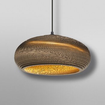 Závesné svietidlo OSRAM DROP, hnedé, Ø 40 cm, vlnitá lepenka, E27