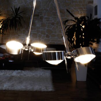 Závesné svietidlo PUK CEILING, 4-pl., chróm, 80 cm