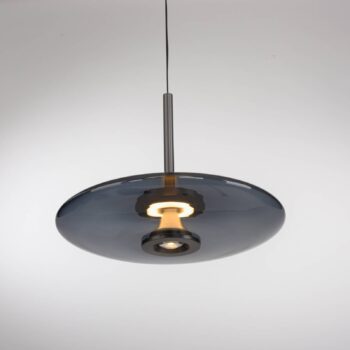 Závesné svietidlo PURE LED E-Vitrum, sivé, sklo/hliník, CCT