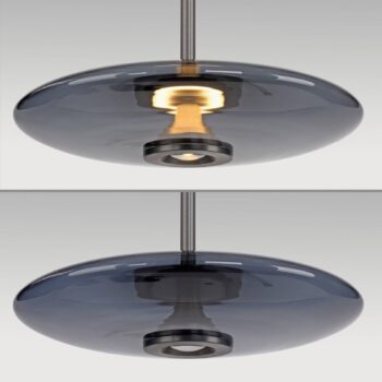 Závesné svietidlo PURE LED E-Vitrum, sivé, sklo/hliník, CCT