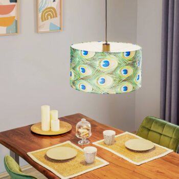 Závesné svietidlo Pfau, Ø 45 cm, zelené