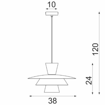 Závesné svietidlo Plato, biele, kov, Ø 38 cm, E27