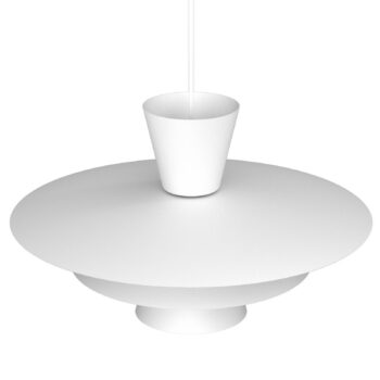 Závesné svietidlo Plato, biele, kov, Ø 38 cm, E27