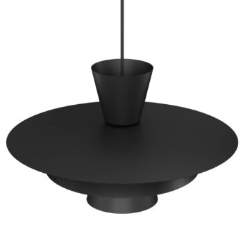 Závesné svietidlo Plato, čierne, kov, Ø 38 cm, E27